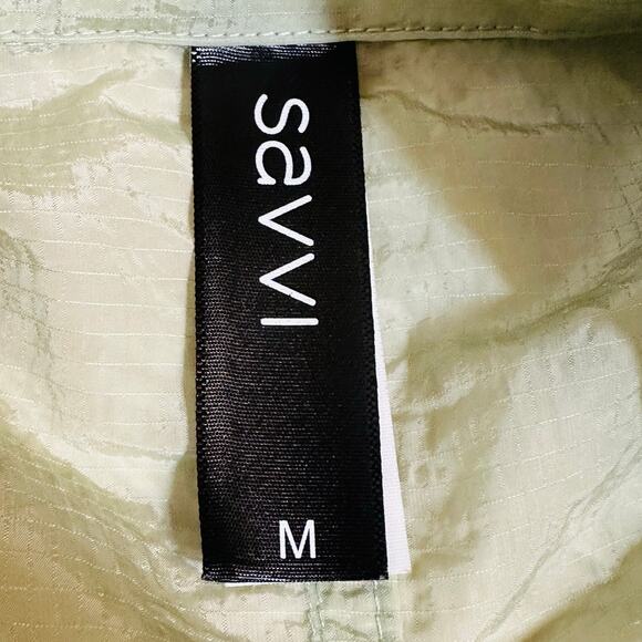 Savvi Lightweight Light Green Nylon Hooded Jacket Size Medium - Picture 4 of 10